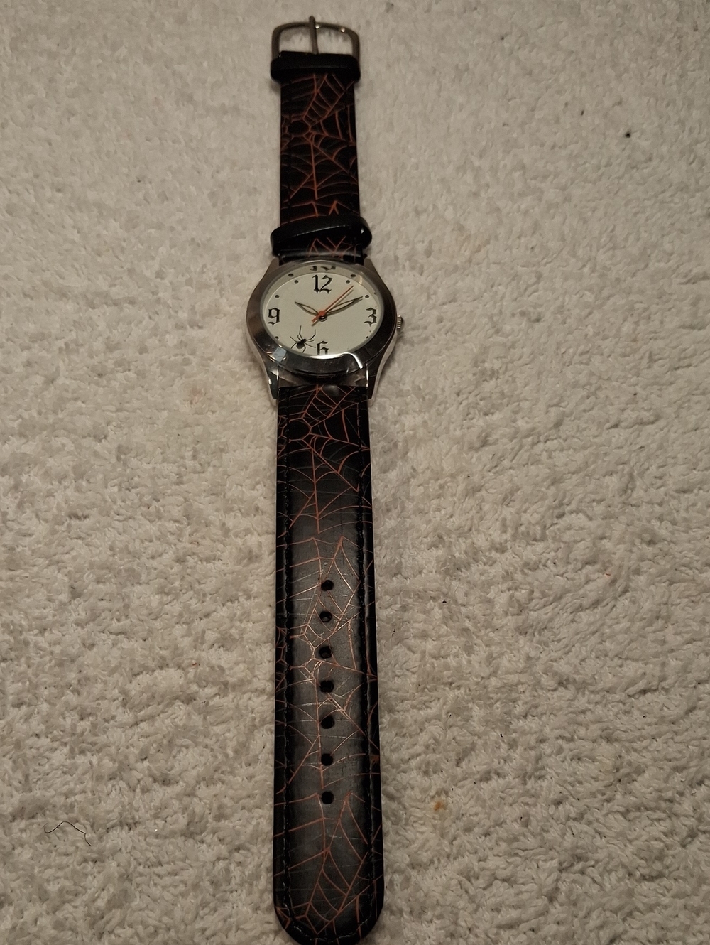 Spiderweb Leather Strap Watch - Unbranded